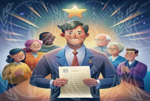 चुनाव में विजयी होने पर स्थानीय नेता को बधाई पत्र